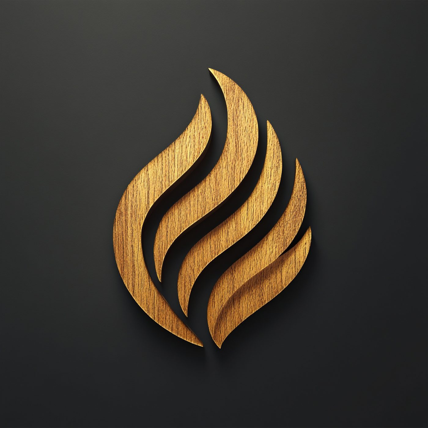 Brand identity showcase — golden flame emblem