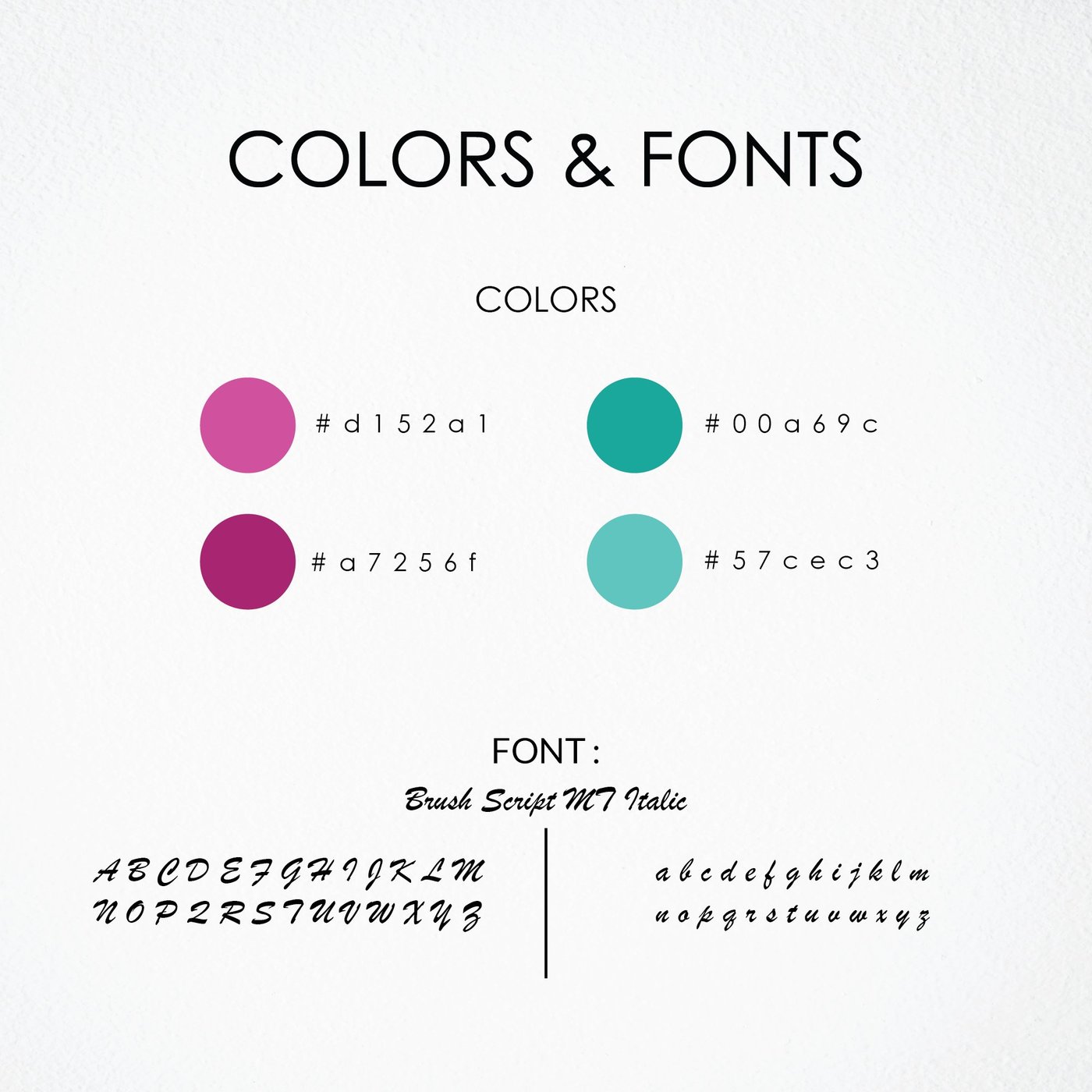 Cynthia's — Colors & Fonts