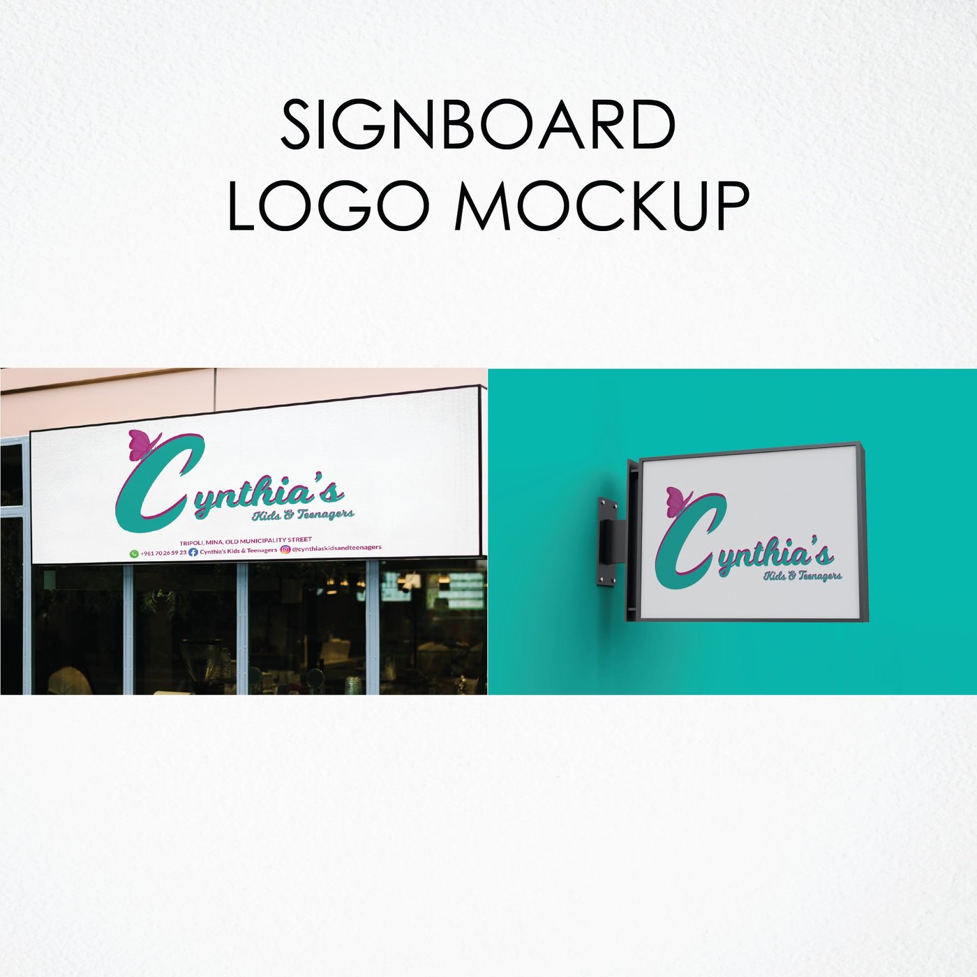 Cynthia's — Signboard Mockup